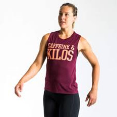 CAFFEINE & KILOS MAROON/CORAL TANK