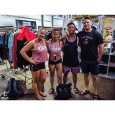 CAFFEINE & KILOS peach arch logo tank