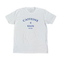 caffine and kilos Arch Logo Tee White Navy